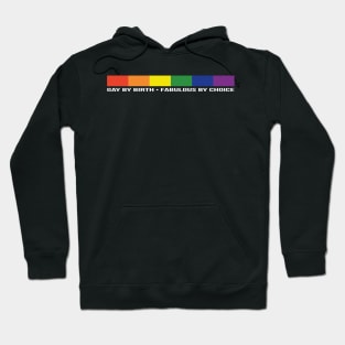 Gay By Birth - Narrow - WHITE Hoodie